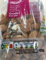 Almendra cruda con piel