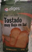 Pan tostado muy bajo en sal