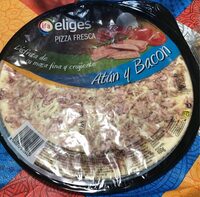 Pizza fresca atún y bacon