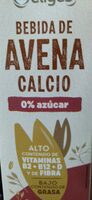 Bebida de avena calcio 0%