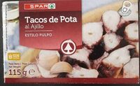 Tacos de pota al ajillo