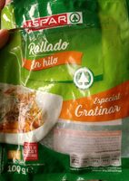 Queso rallado en hilo para gratinar