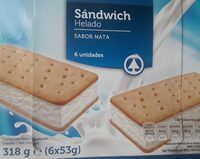 Sándwich helado sabor nata