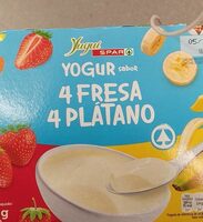 Yogurt sabor fresa y plátano