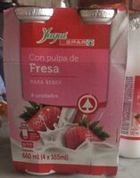 Yogur con pulpa de fresa para beber