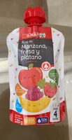 Puré de manzana, fresa y plátano