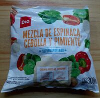 Mezcla de espinaca, cebolla y pimiento