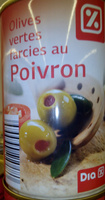 Olives vertes farcies aux poivrons
