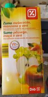 Zumo melocotón, manzana y uva