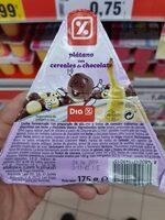 Plátano con cereales de chocolate