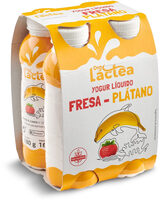 Yogur líquido fresa y plátano