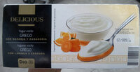 Delicious yogur estilo griego con naranja y zanahoria