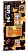 Chocolate negro 74% con naranja confitada