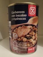 Garbanzos con bacalao y espinacas