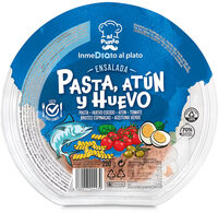 Pasta, atún, huevo