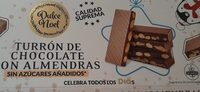 Turrón de chocolate con almendras sin azúcar