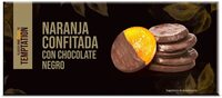 Naranja confitada con chocolate negro