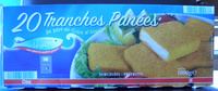 20 Tranches Panées de filet de Colin d'Alaska, Surgelées, Préfrites