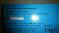 Sucre cristallisé en moreaux