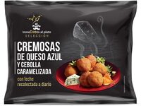 Cremosas de queso azul y cebolla caramelizada