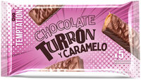 Barrita de chocolate, turrón y caramelo