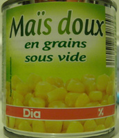 Maïs doux en grains sous vide