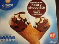 Cono sabor nata y chocolate