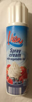 Spray cream with vegetable fat