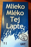 UHT Tej 1,5% Mlieko Mléko Tej Lapte