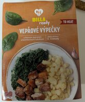 Vepřové výpečky s listovým špenátem a haluškami
