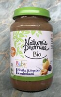 Bio hruškovo-švestkové pyré se sušenkami