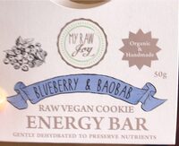 Blueberry and Baobab raw vegan cookie
