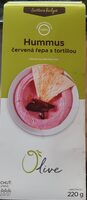 Hummus, červená řepa s tortillou