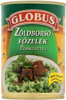 Zöldborsófőzelék pörkölttel