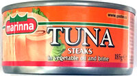 Tuna steaks in vegetable oil and brine