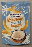 Kokosové chipsy s příchutí karamelu