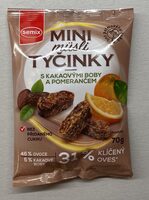 Mini müsli tyčinky s kakaovými boby a pomerančem