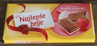 Milk chocolate with strawberry and yogurt flavor fill
