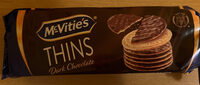 Dark chocolate coated thin biscuits with whole wheat flour