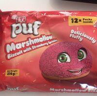 Marshmallow biscuit with strawberry sprinkles