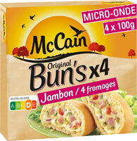 Buns jambon 4 fromages oignon