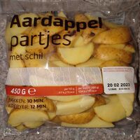 Aardappel partjes met schil