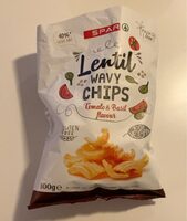 Lentil wavy chips basil tomato