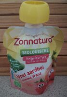 Biologische knijpfruitjes appel-aardbei