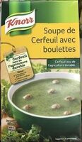 Soupe de cerfeuil avec boulettes