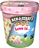 Ben & Jerry's Glace Pot Topped Love is 500ml