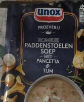 Romige paddenstoelensoep met pancetta & tijm
