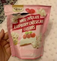 White chocolate raspberry cheesecake clusters