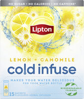 Lipton Infusion à Froid Citron Camomille 15 Sachets Pyramid