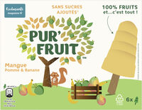 Pur' Fruit Glaces Bâtonnet Mangue Pomme & Banane 6x 40ml